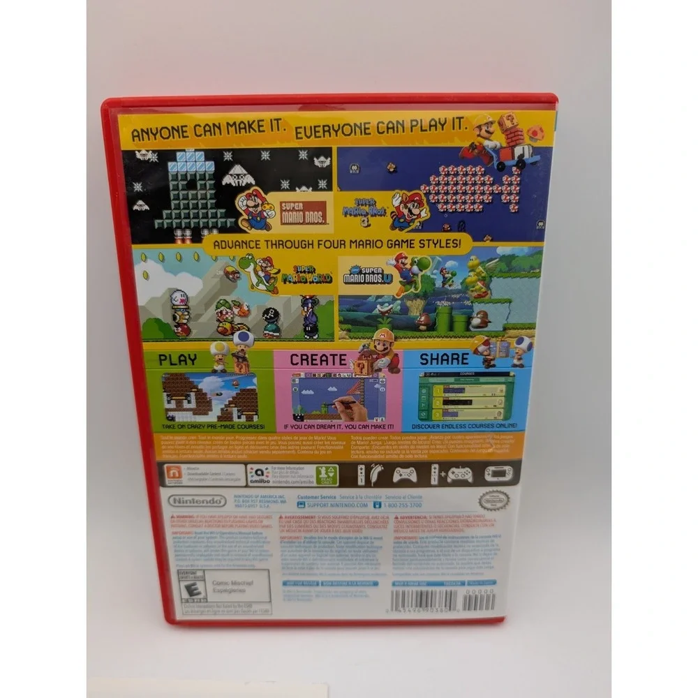Super Mario Maker Nintendo Wii U Complete Near Mint Disc